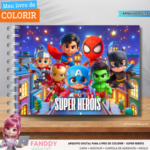 Kit Digital Livro de colorir - Super Heróis