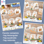 COMBO Tag e Adesivo – Jardim dos Coelhinhos