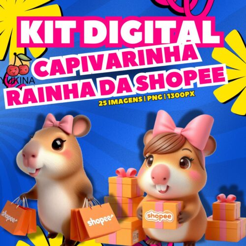 Kit Digital Capivarinha Rainha da Shopee