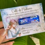 Card azul mulher louvada para Bis