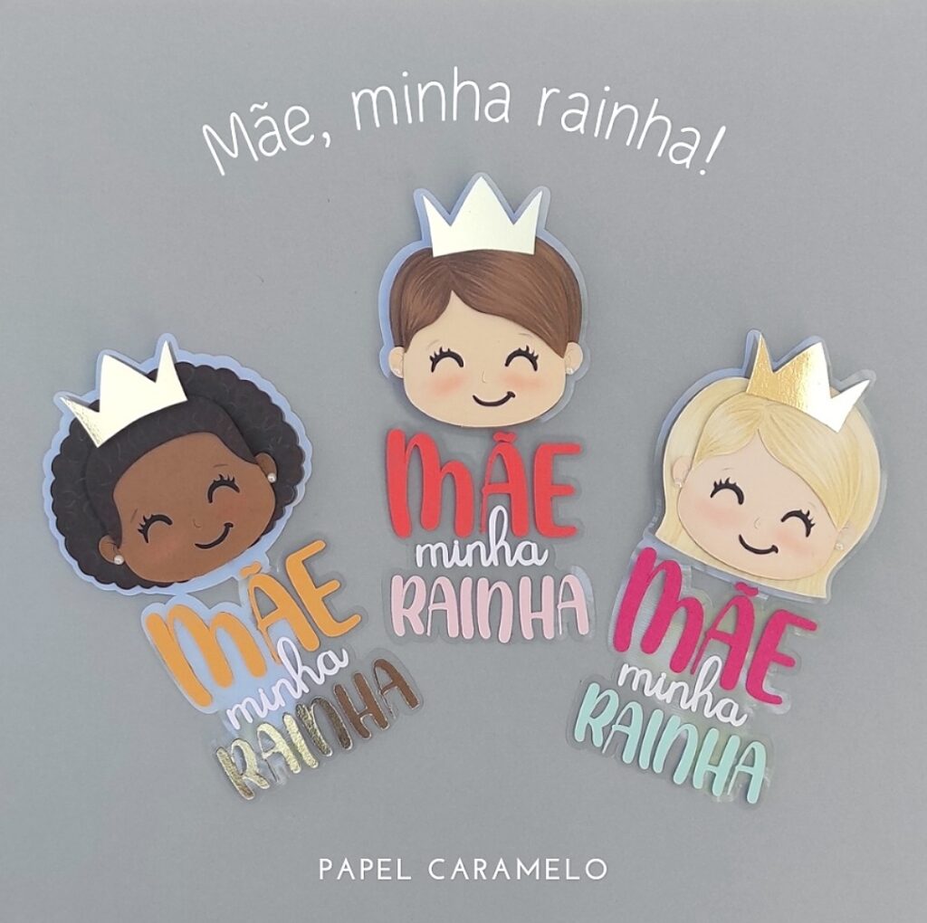 Topo de bolo Mãe Rainha - Imagem 1