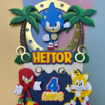Arquivo de Corte Topo de bolo Sonic e amigos em camadas