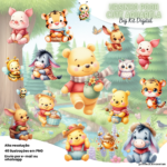 Kit Digital - Ursinho Pooh Cute (Aquarela)