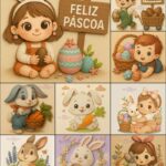 Kit 9 Topos de Bolo Páscoa - arquivo digital