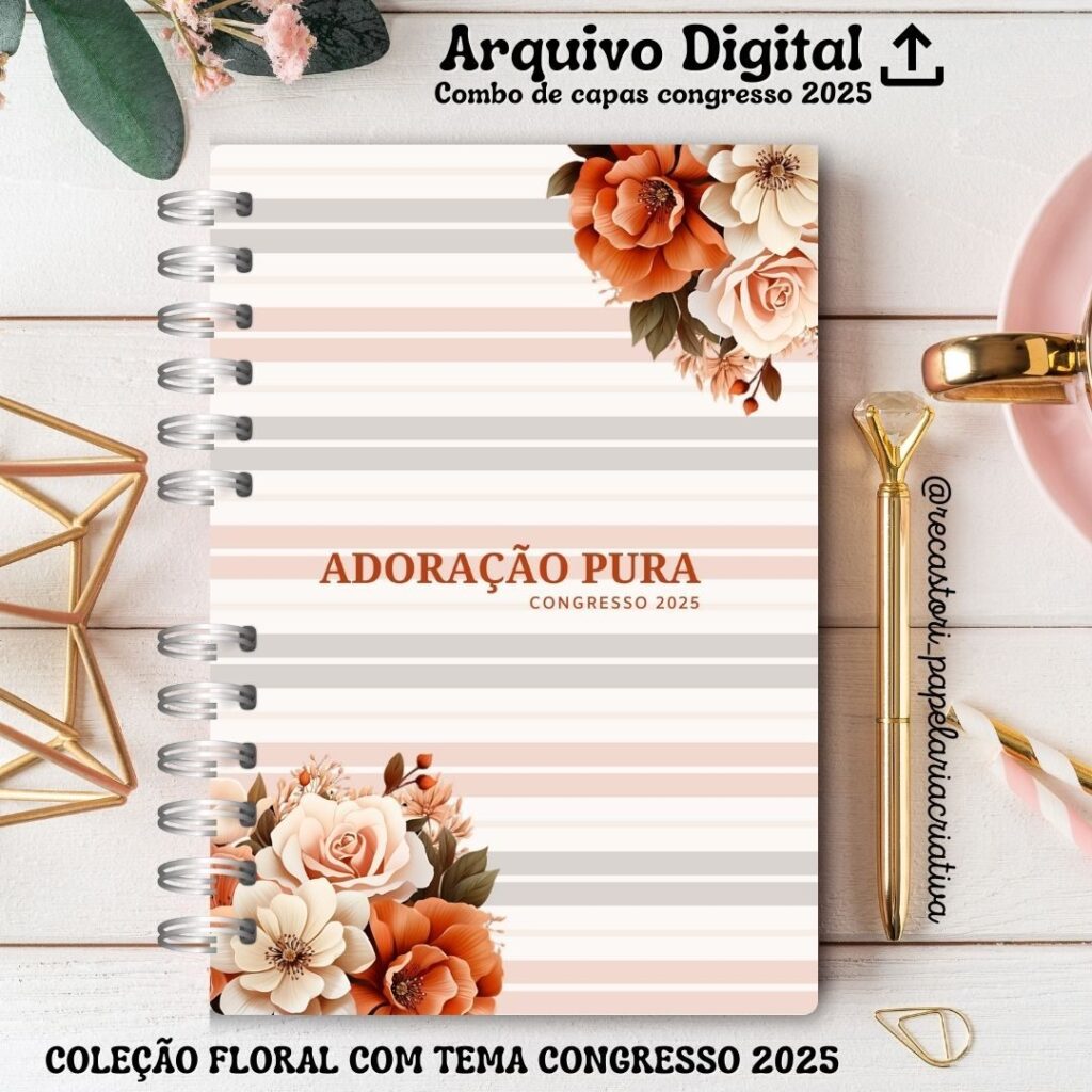 COMBO DIGITAL CAPAS COM O TEMA DO CONGRESSO 2025 – ADORAÇÃO PURA – FEMININO - Imagem 2