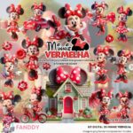 Kit Digital 3D Minnie Vermelha