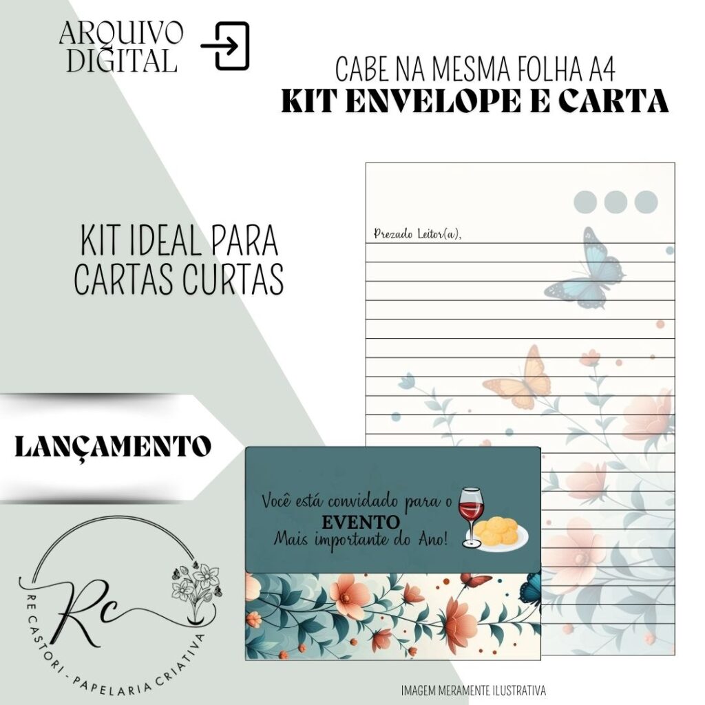 Kit Digital Envelope + Carta para a celebração ( Coleção Floral) - Imagem 6