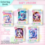 Caderno A5 Para Colorir Baby Unicorn - Imagem 3