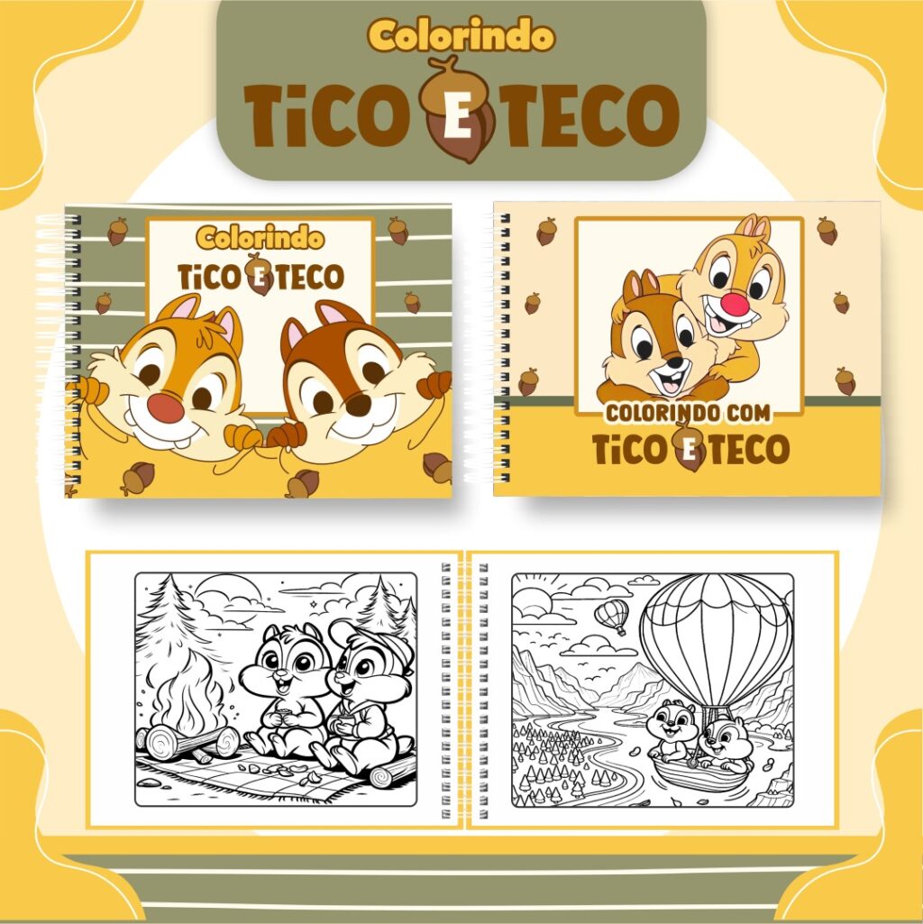 Livro de Colorir TICO E TECO - Imagem 1