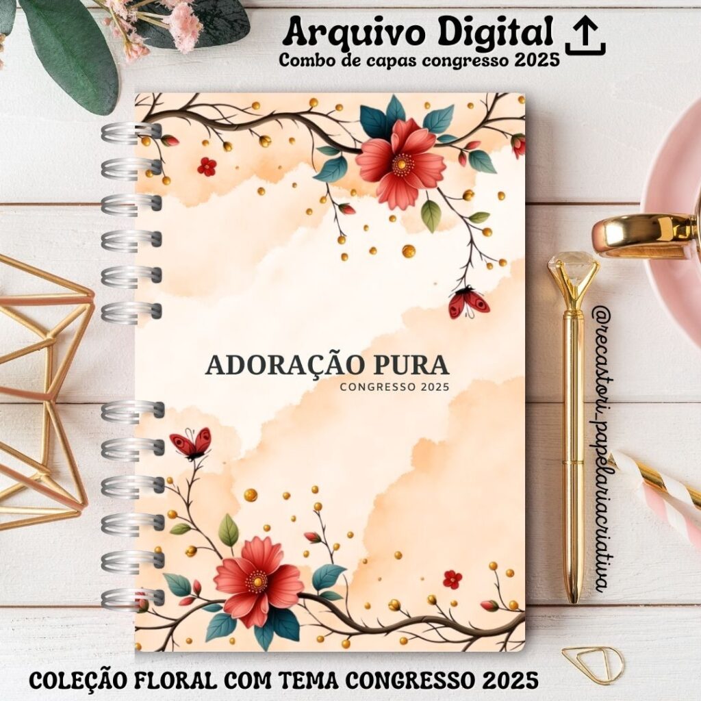 COMBO DIGITAL CAPAS COM O TEMA DO CONGRESSO 2025 – ADORAÇÃO PURA – FEMININO - Imagem 9