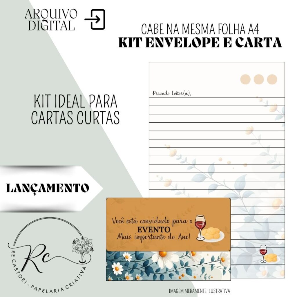 Kit Digital Envelope + Carta para a celebração ( Coleção Floral) - Imagem 5