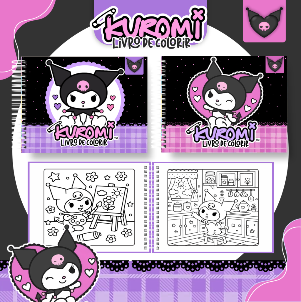 Livro de Colorir KUROMI - Imagem 1
