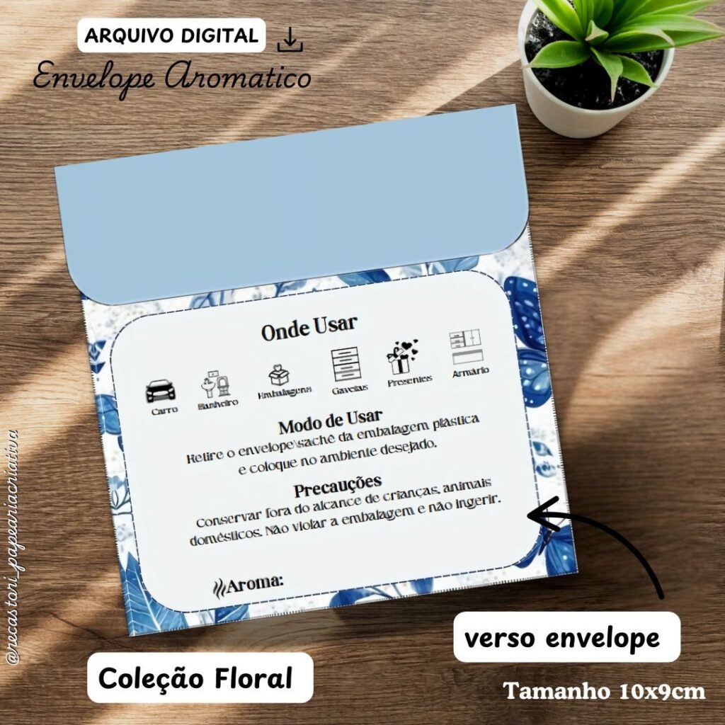 ARQUIVO DIGITAL ENVELOPE ( PARA SACHÊS AROMÁTICO) COLEÇÃO FLORAL - Imagem 2
