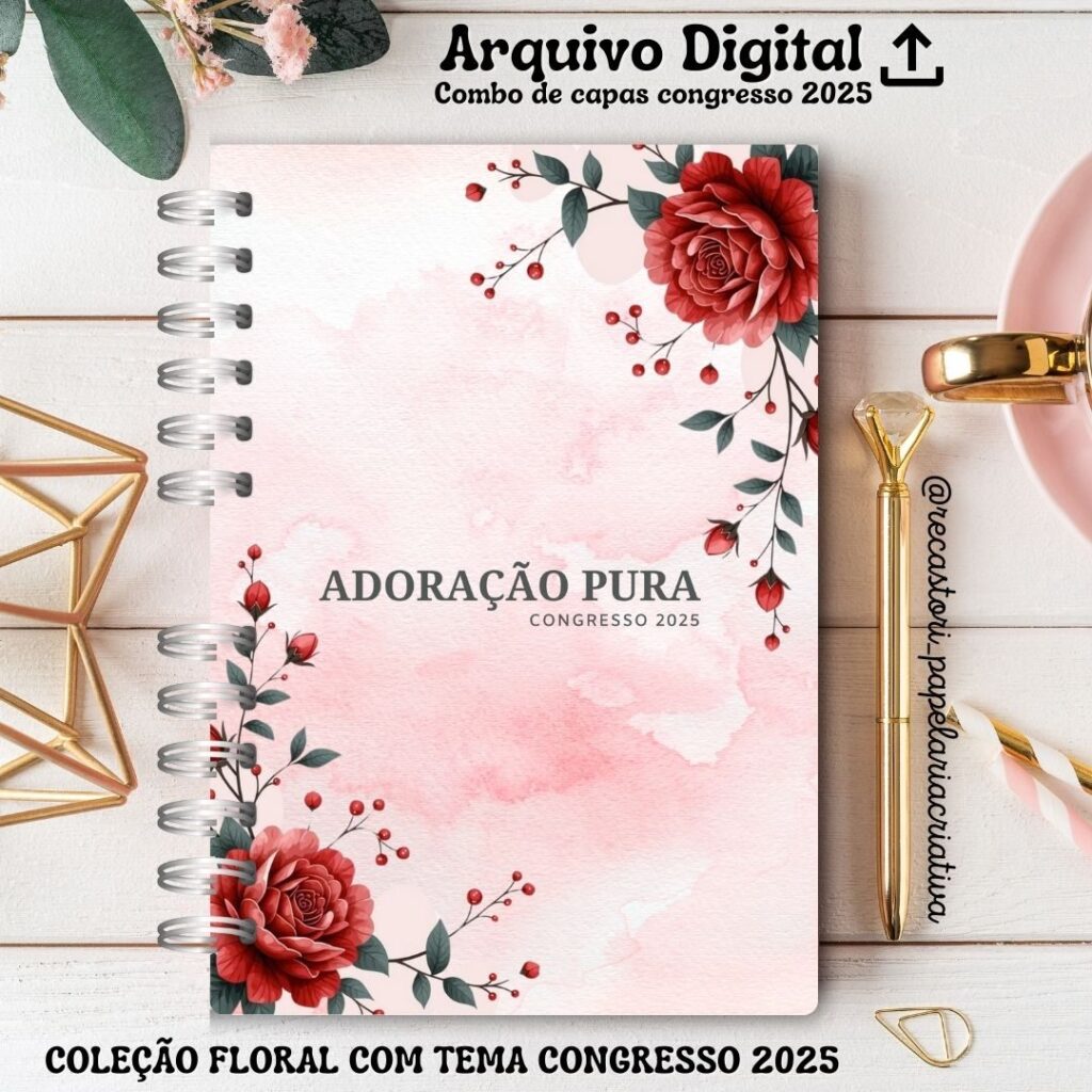COMBO DIGITAL CAPAS COM O TEMA DO CONGRESSO 2025 – ADORAÇÃO PURA – FEMININO - Imagem 6