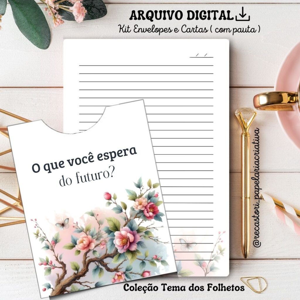 Kit envelope 2 por folha e carta ( Coleção Tema dos Folhetos ) - Imagem 2