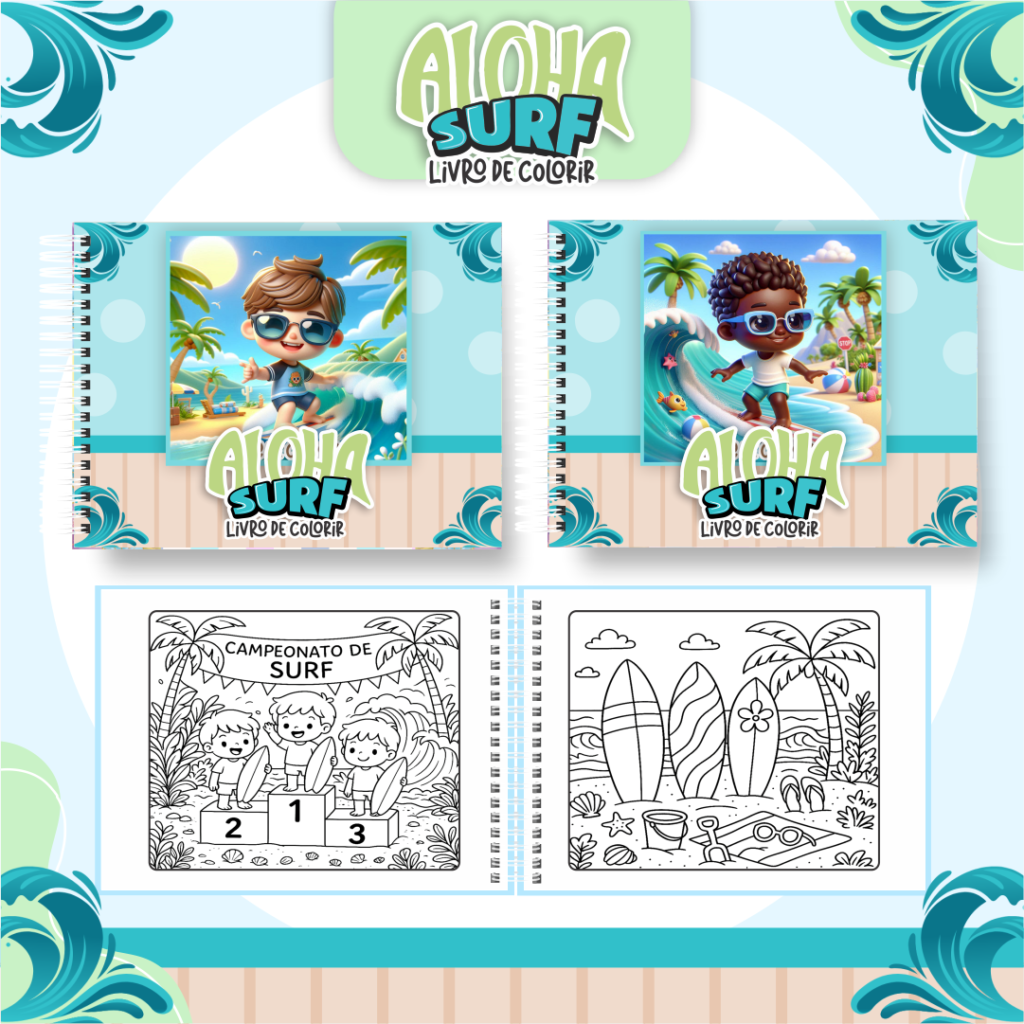 Livro de Colorir SURF - Imagem 1