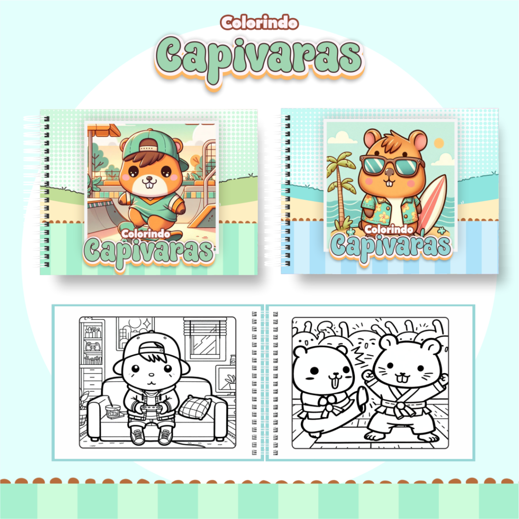 Livro de Colorir CAPIVARA MENINO - Imagem 1