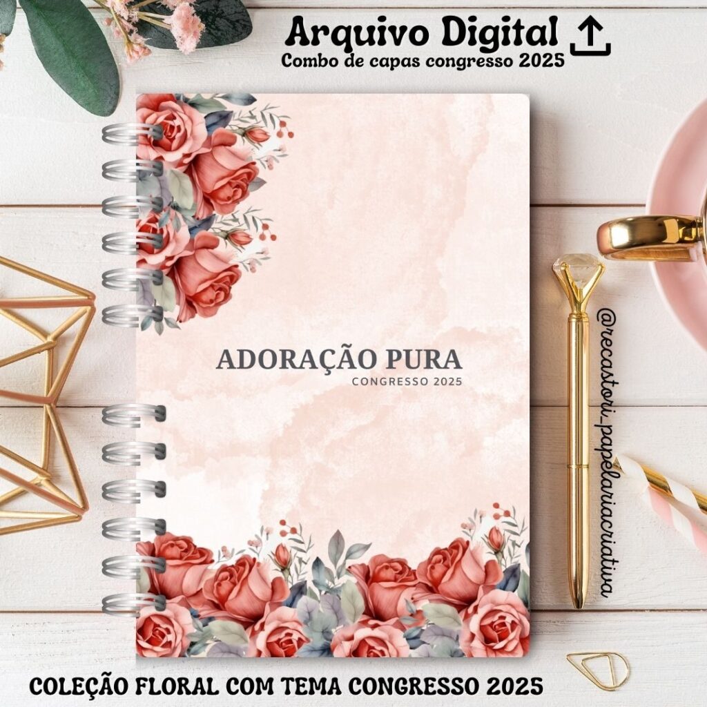 COMBO DIGITAL CAPAS COM O TEMA DO CONGRESSO 2025 – ADORAÇÃO PURA – FEMININO - Imagem 4