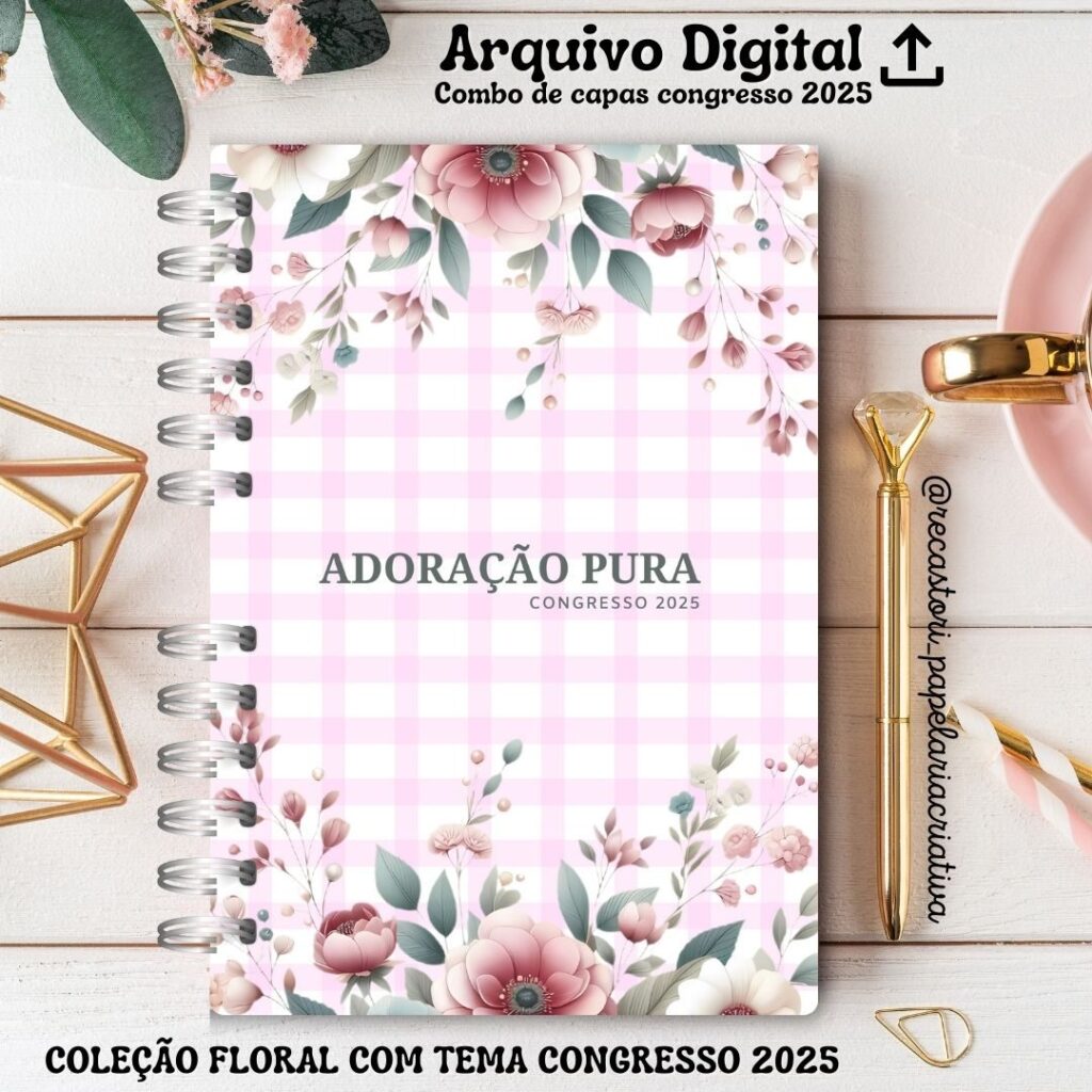 COMBO DIGITAL CAPAS COM O TEMA DO CONGRESSO 2025 – ADORAÇÃO PURA – FEMININO - Imagem 3