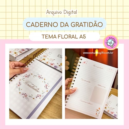 CADERNO DA GRATIDÃO - FLORAL