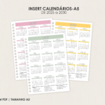 INSERT CALENDÁRIOS | 2025 a 2030 | MIOLOS A5