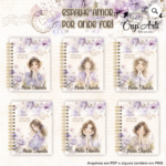 Kit Digital Encadernação Floral Lilás