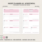 INSERT PLANNER A5 | 1º SEMESTRE 2026