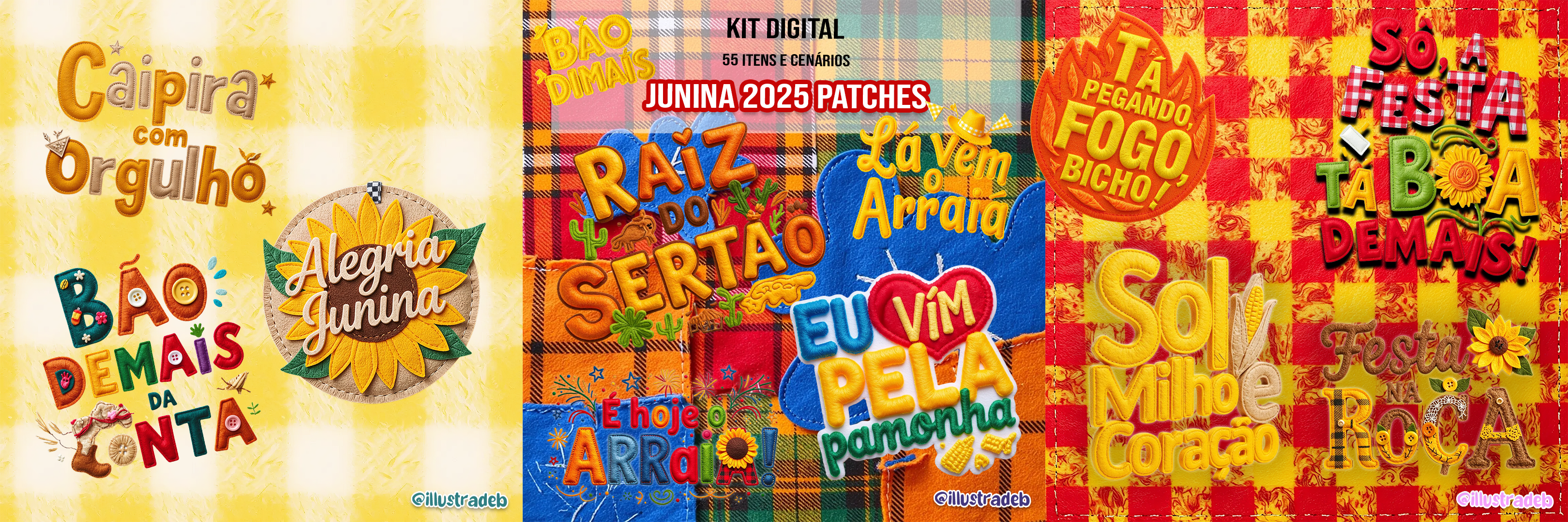 Junina 2025 Patches Kit Digital Junina 2025 Patches - Imagem 1