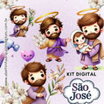 Kit Digital SÃO JOSÉ - Roxo e Verde