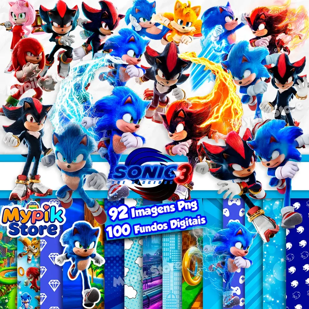 Kit Digital Sonic 3 Imagens PNG - Imagem 1