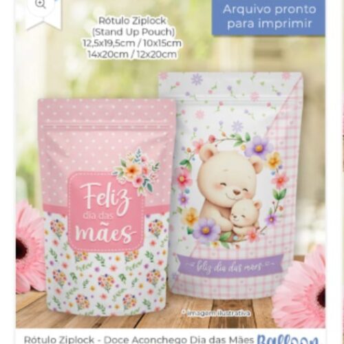 Printable – Rótulo para ZipLock – Doce Aconchego Dia das Mães