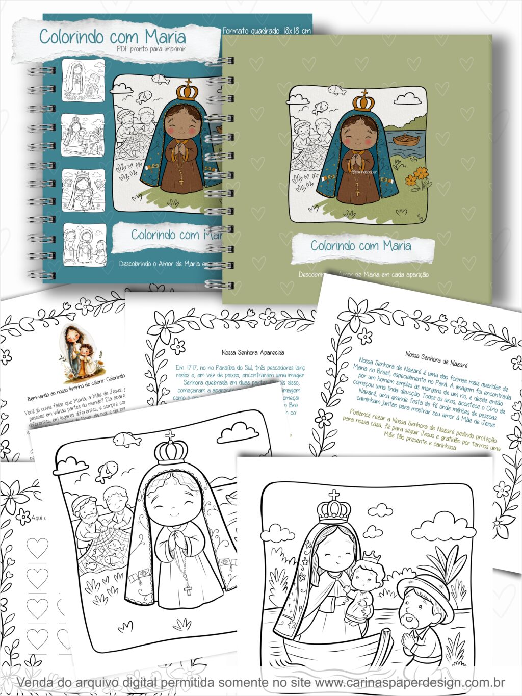 Arte pronta para imprimir Livro de Colorir: Colorindo com Maria - Imagem 1