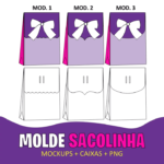 ARQUIVO DE CORTE MOLDE SACOLINHA (STUDIO E PNG)