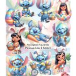 Kit Digital PÁSCOA DO STITCH AQUARELA