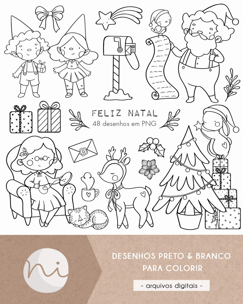 Feliz Natal | Para colorir - Imagem 1