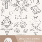 Batizado e Anjinhos | Para colorir