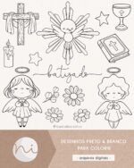 Batizado e Anjinhos | Para colorir