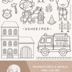Bombeiros | Para colorir