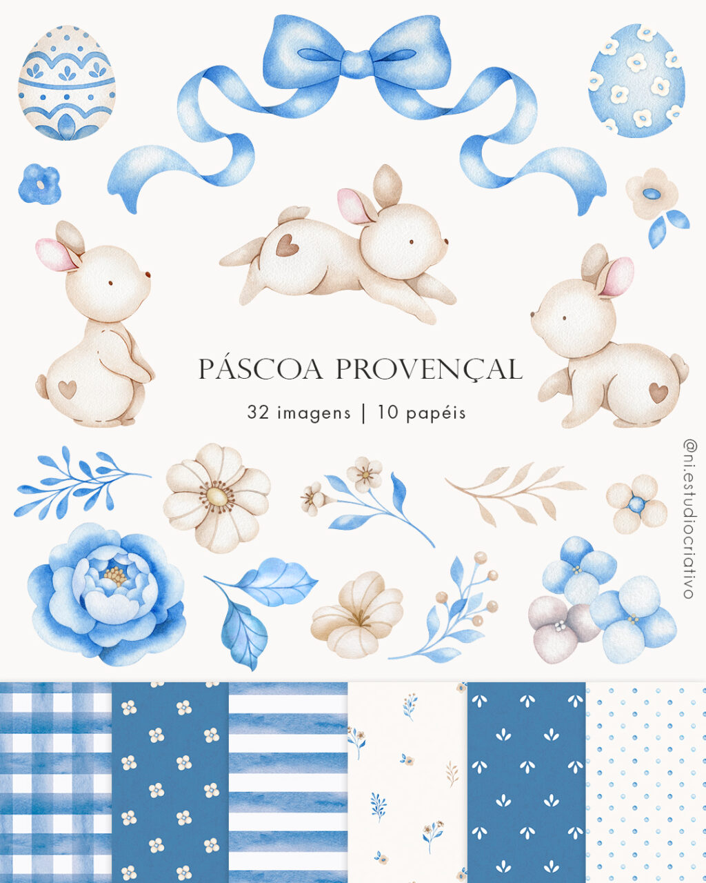 Kit Digital Páscoa Provençal - Imagem 1