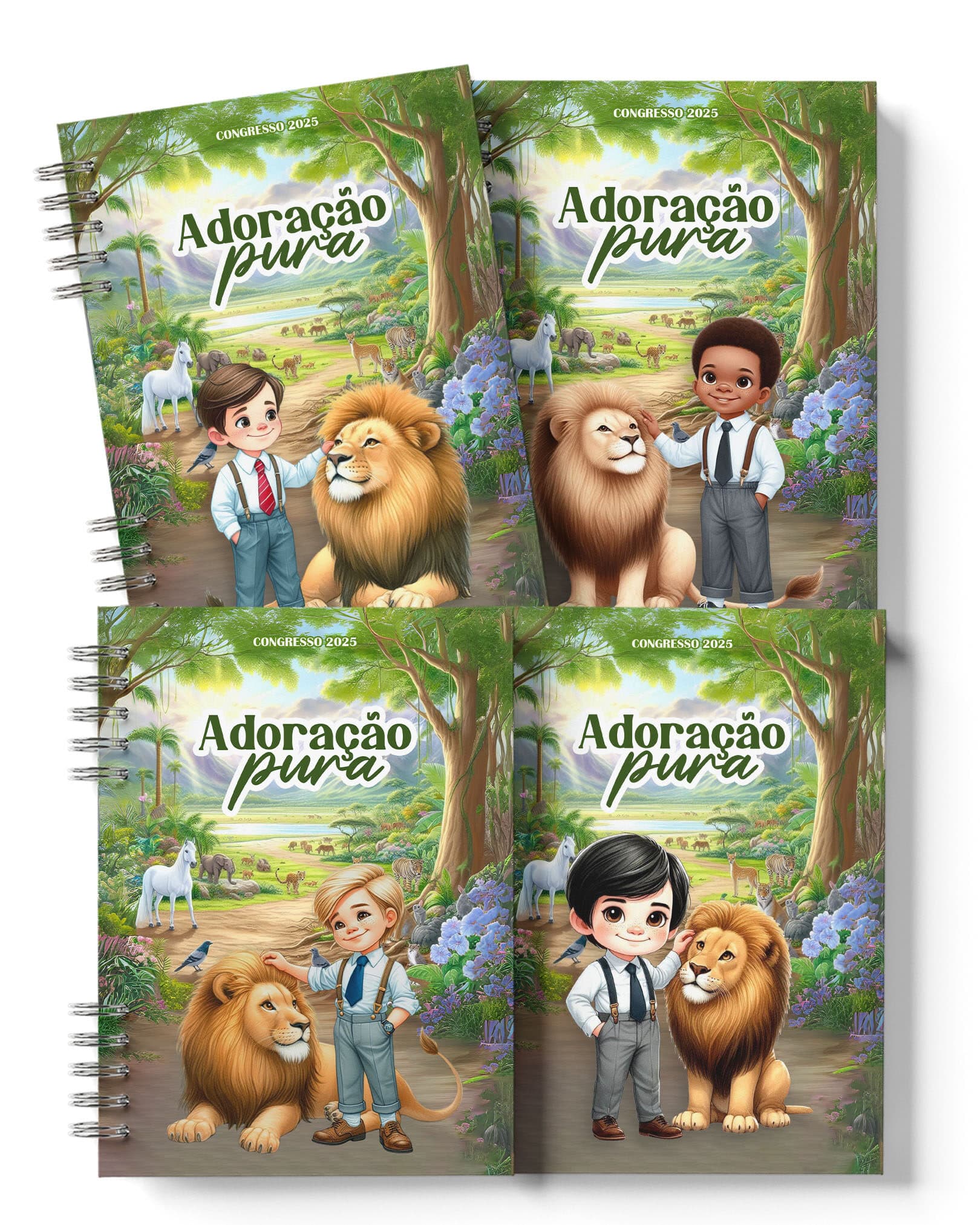Arquivo kit Caderno Infantil Congresso Adoração Pura Menino Menina - Imagem 3