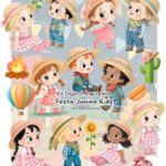 Kit Digital FESTA JUNINA KIDS AQUARELA