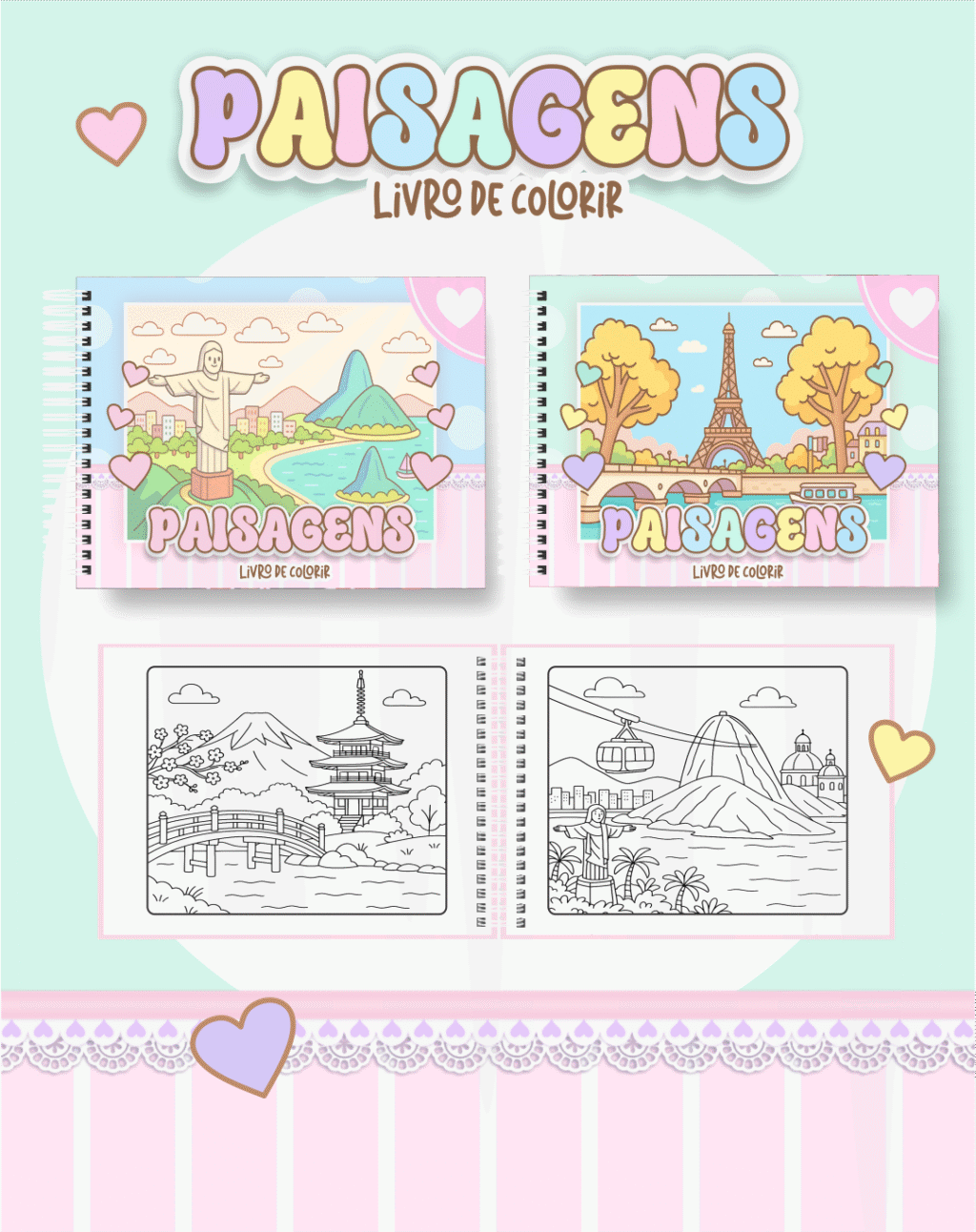 Livro de Colorir PAISAGENS - Imagem 1