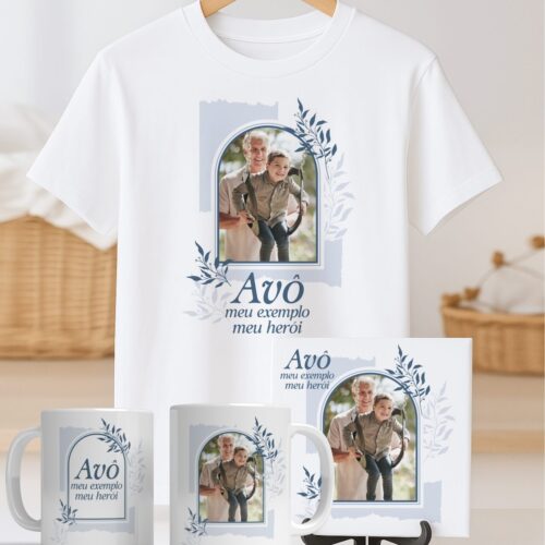Pacote Artes DUPLA Caneca Camisa Avós V4 COM FOTO
