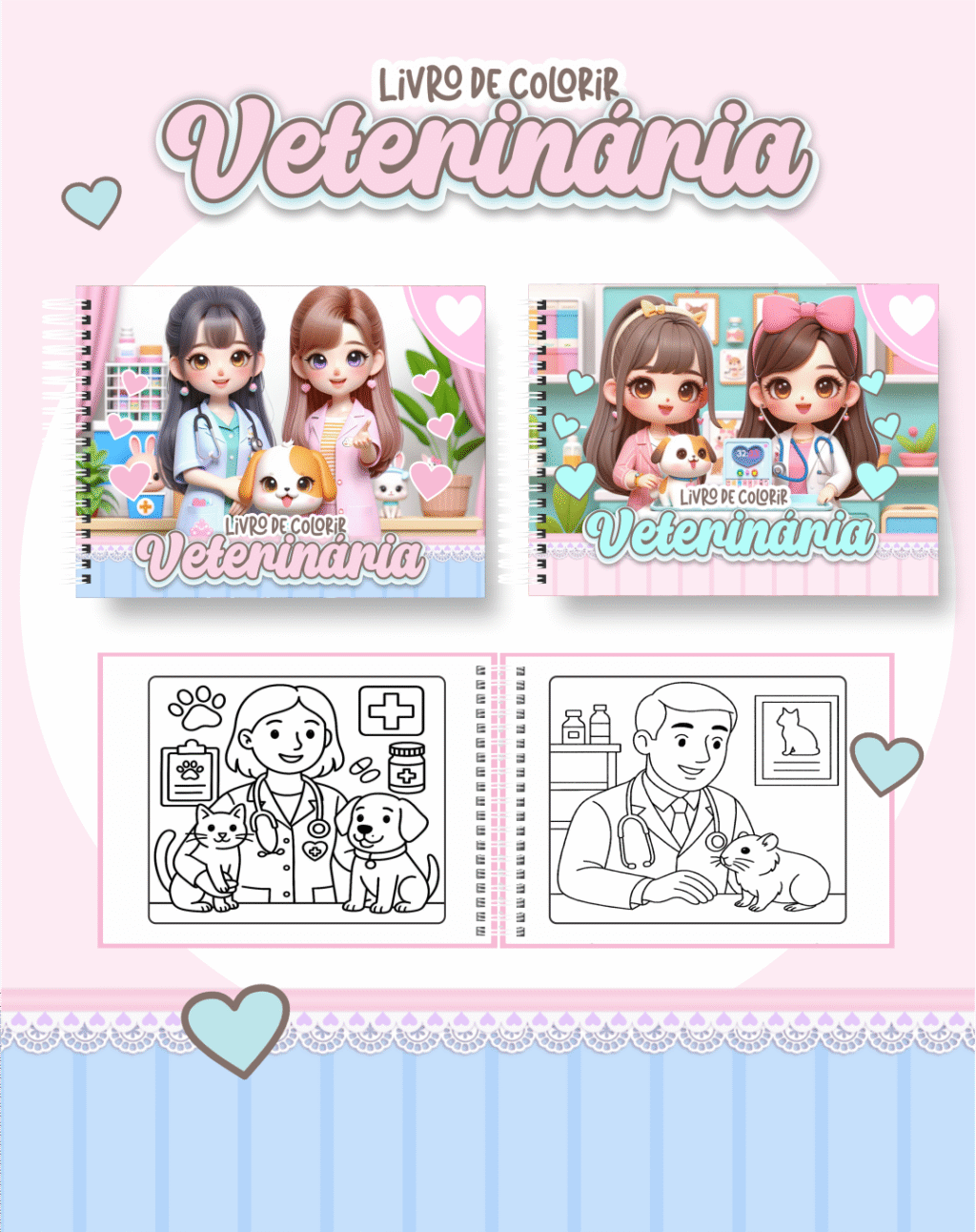 Livro de Colorir VETERINÁRIA - Imagem 1