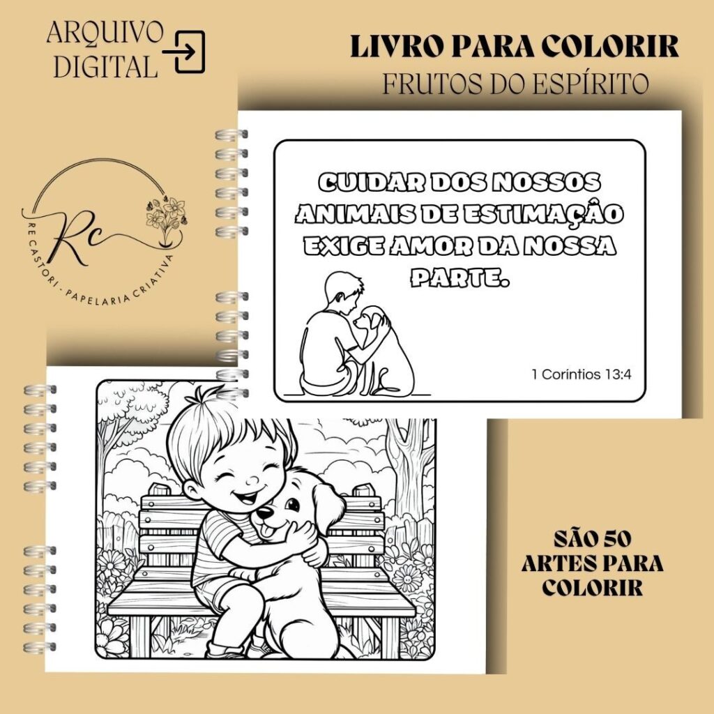 KIT DIGITAL LIVRO PARA COLORIR ( A5 E A6 ) – FRUTOS DO ESPÍRITO - Imagem 3