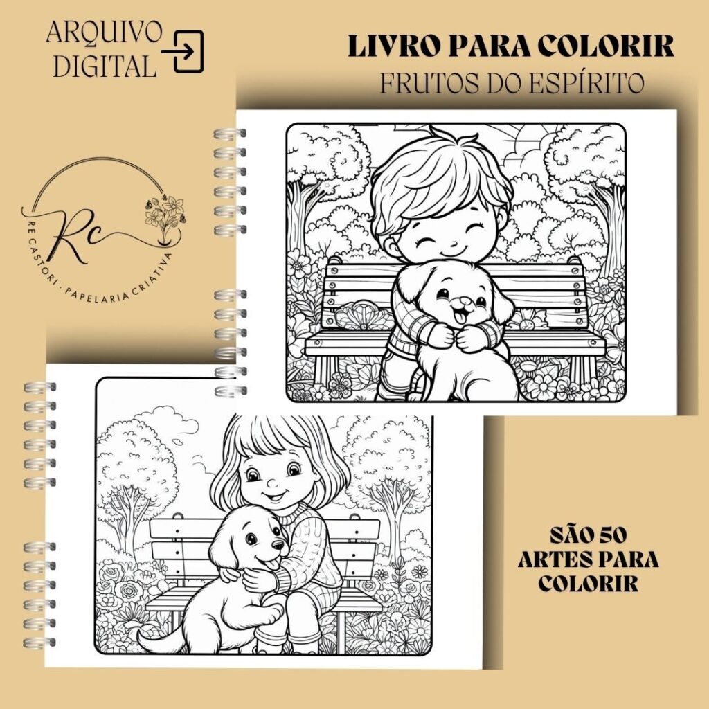 KIT DIGITAL LIVRO PARA COLORIR ( A5 E A6 ) – FRUTOS DO ESPÍRITO - Imagem 2