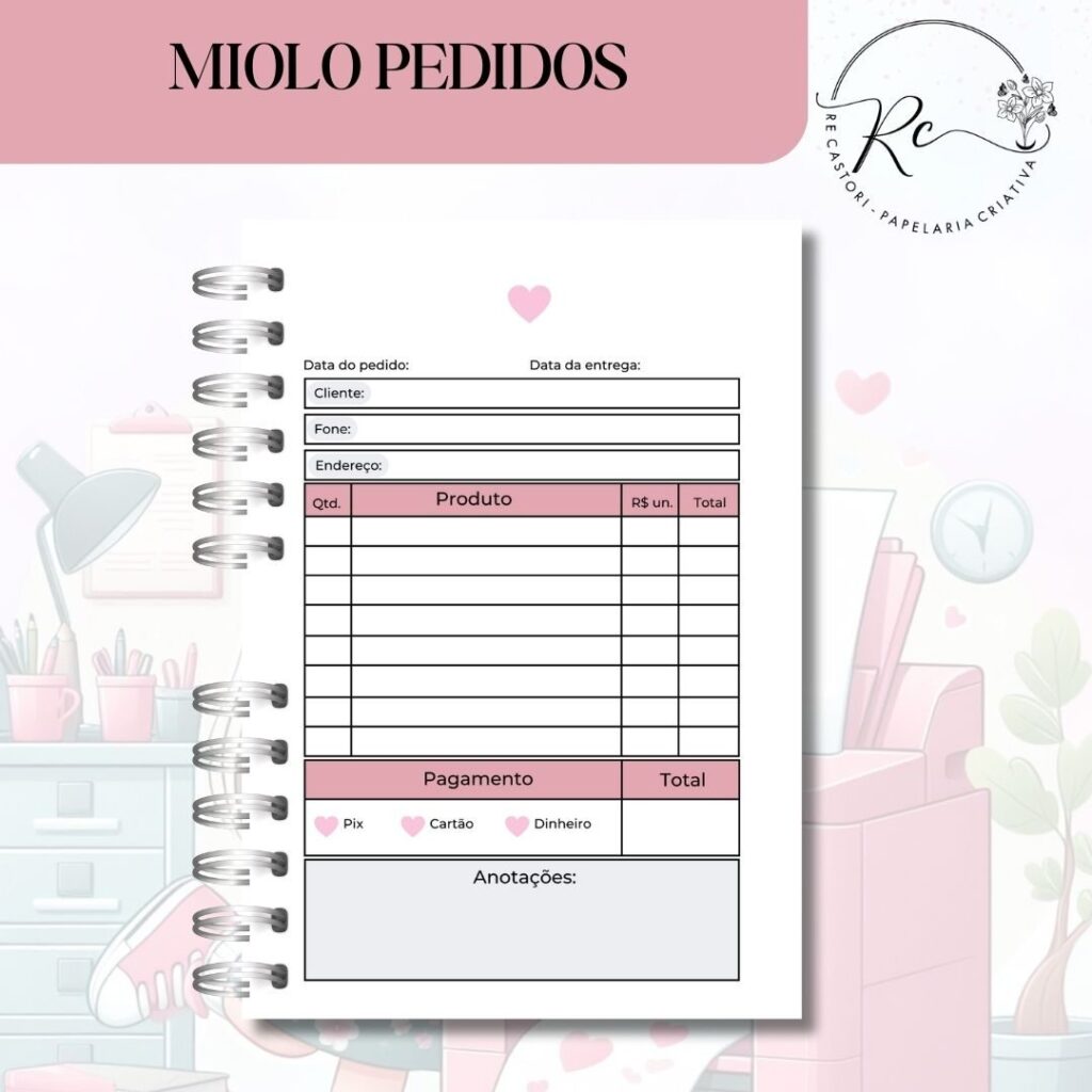 Kit Digital Caderno de Pedidos Artesã ( Amo ser Artesã ) - Imagem 2