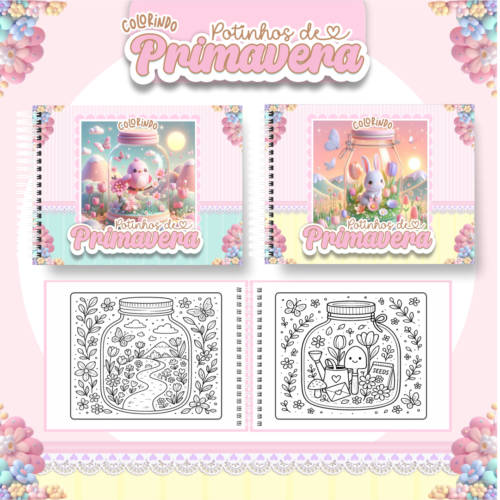 Livro de Colorir POTINHOS DE PRIMAVERA