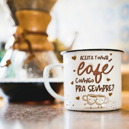 Arte Digital "Aceita tomar café comigo, pra sempre?"