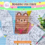 Arquivo Digital - Bloquinho Urso para Colorir